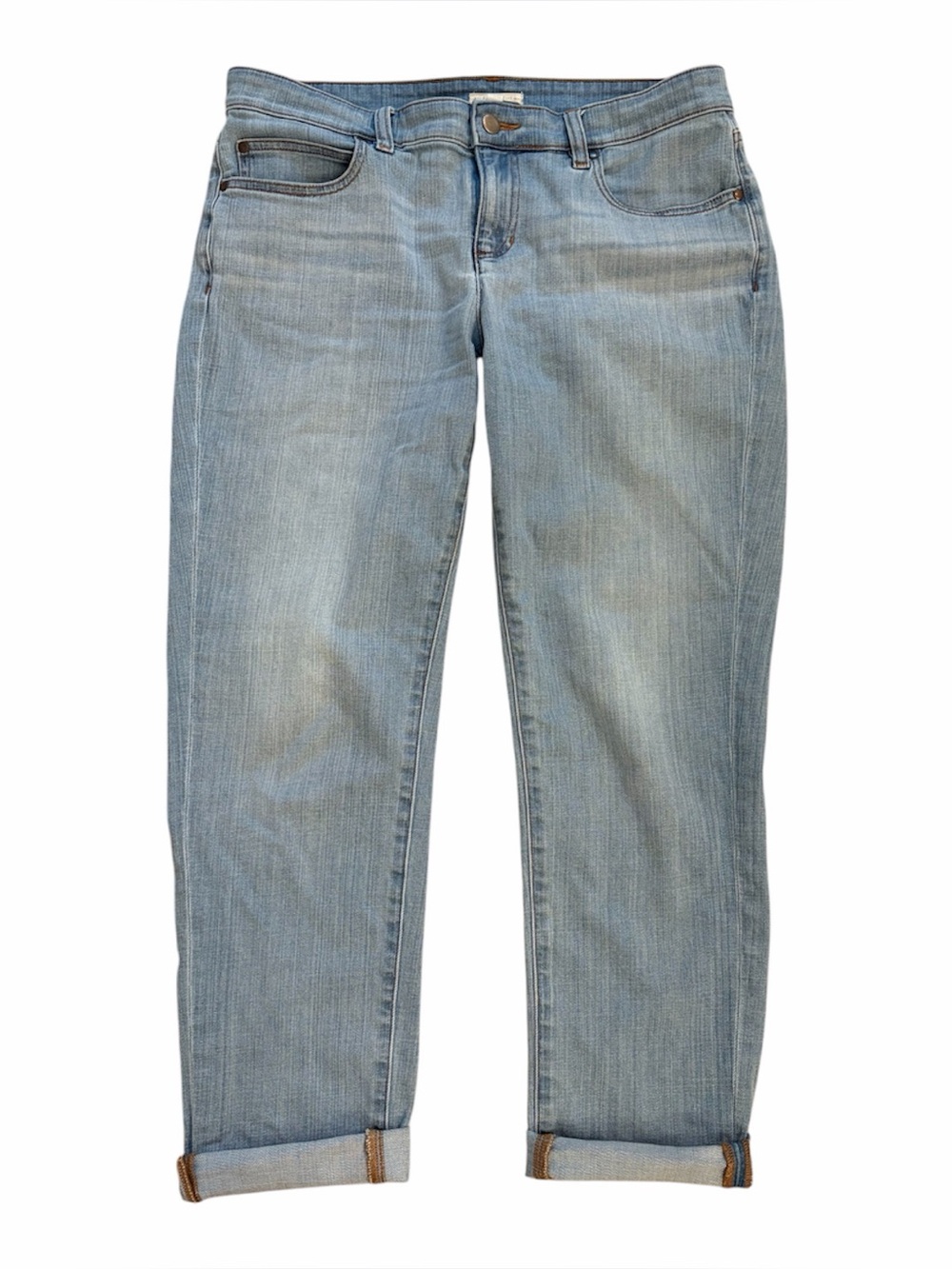 Eileen Fisher Organic Cotton Stretch Denim Light Wash Boyfriend Jeans